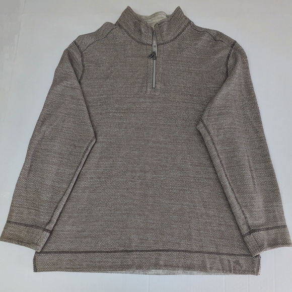 Tommy Bahama Men's Flip Beige Sweatshirt 1/4 Zip Pullover Mock Neck Size XL NWOT